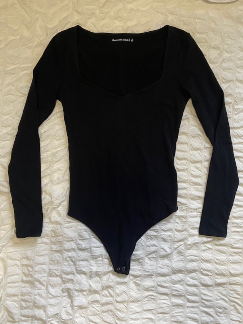 NWT Abercrombie Sweetheart Black Long Sleeve Bodysuit - Size Small